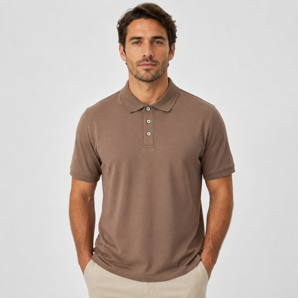 Camisa Polo Tech Modal Marrom