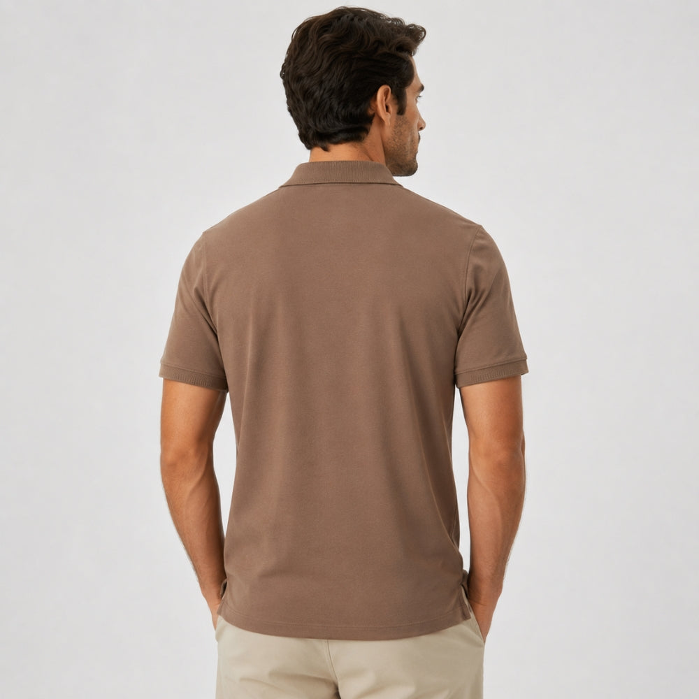 Camisa Polo Tech Modal Marrom