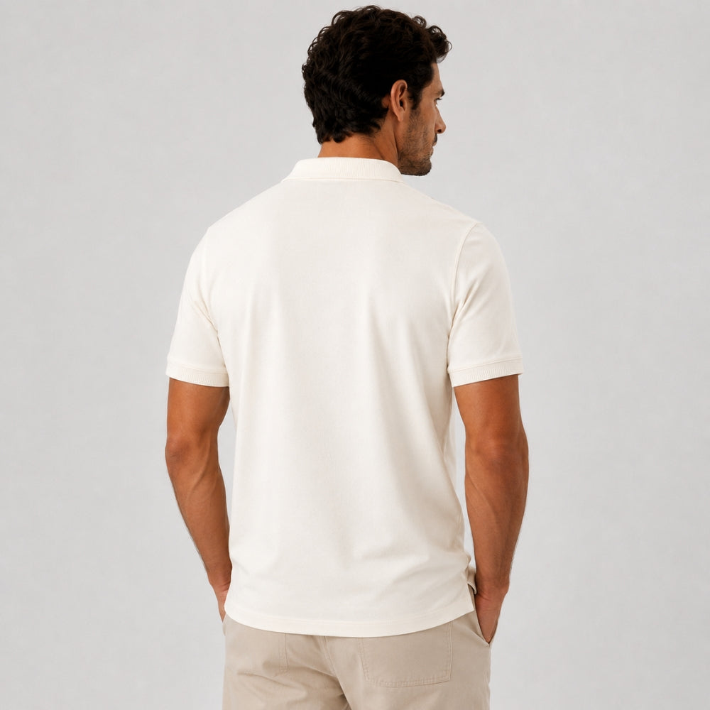 Camisa Polo Tech Modal Off White