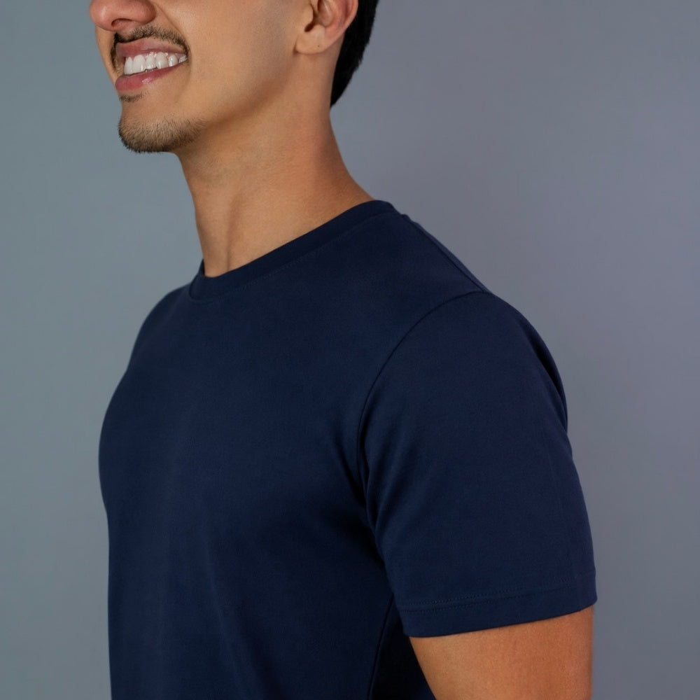T-shirt Algodão Pima Azul Marinho