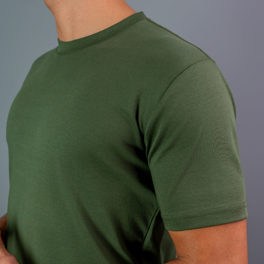 T-shirt Algodão Pima Verde Militar