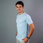 T-shirt Algodão Pima Azul bebê