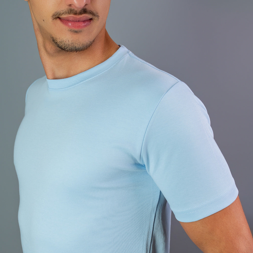 T-shirt Algodão Pima Azul bebê