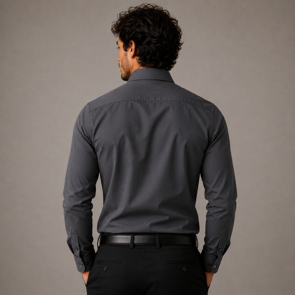 Camisa Social Tech Cinza Chumbo