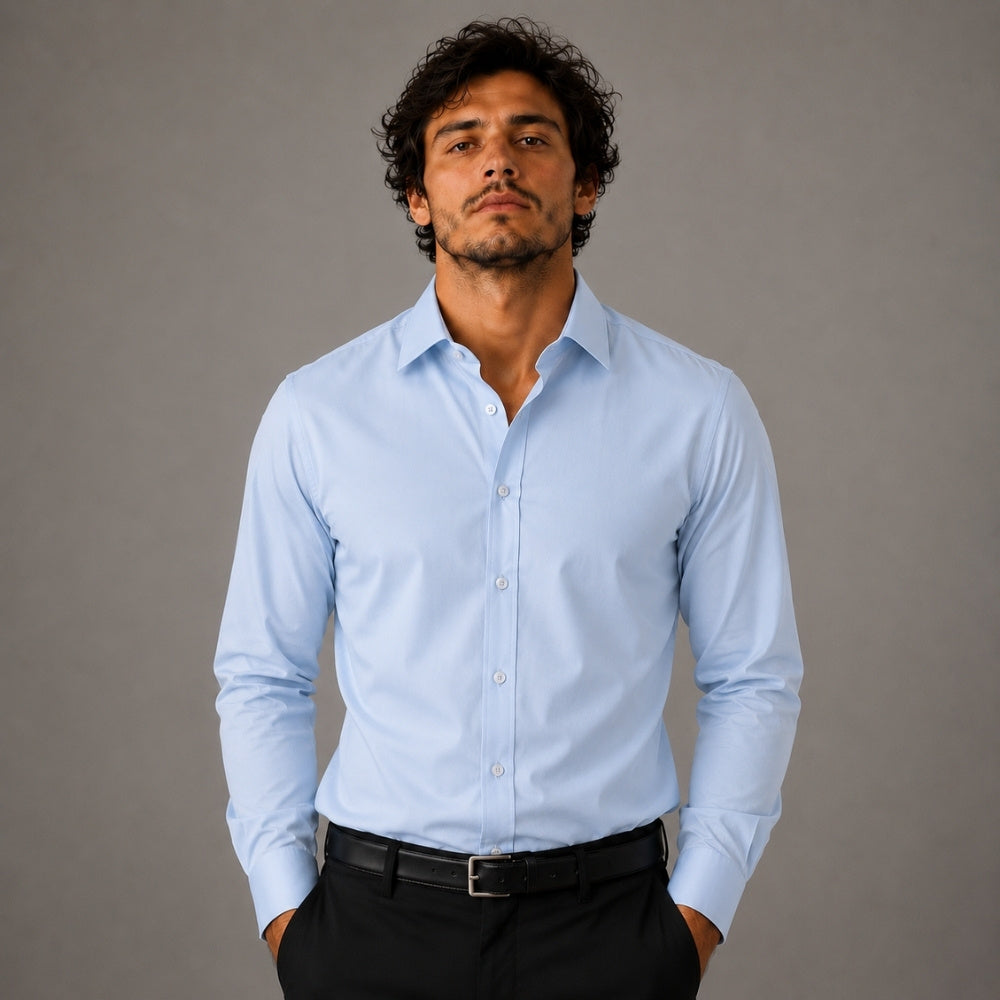 Camisa Social Tech Azul bebê