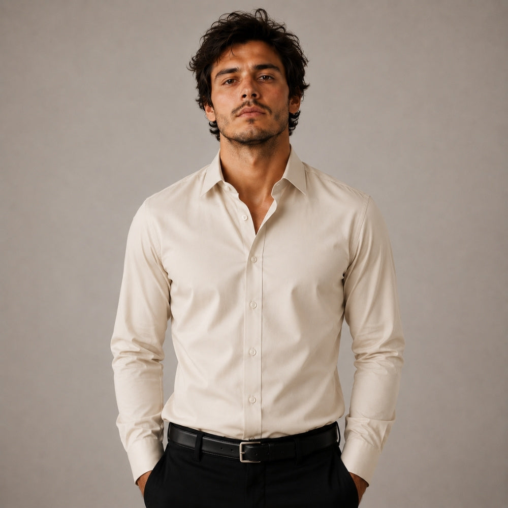 Camisa Social Tech Bege