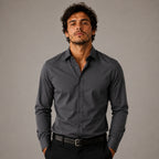 Camisa Social Tech Cinza Chumbo